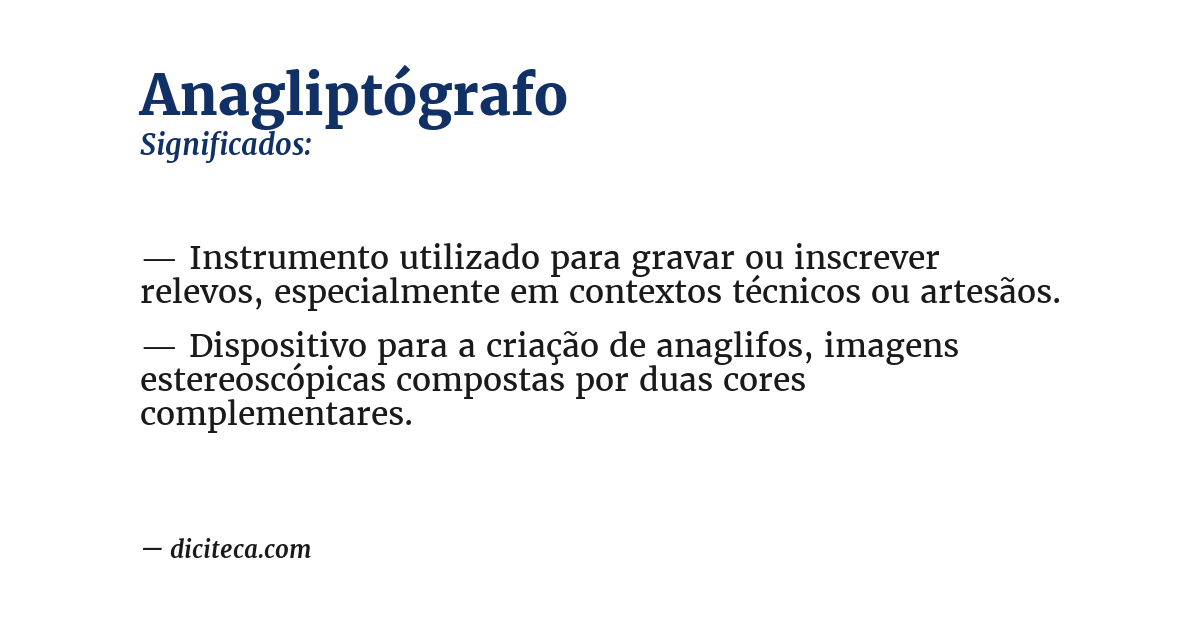 Significado de anagliptógrafo