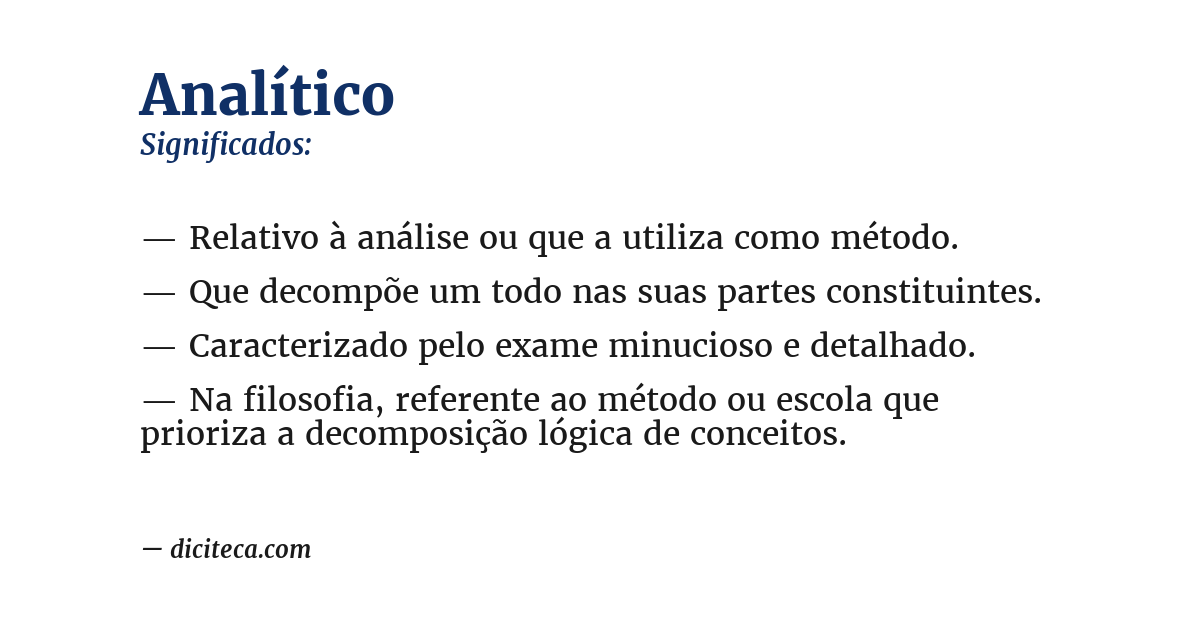 Significado de analítico