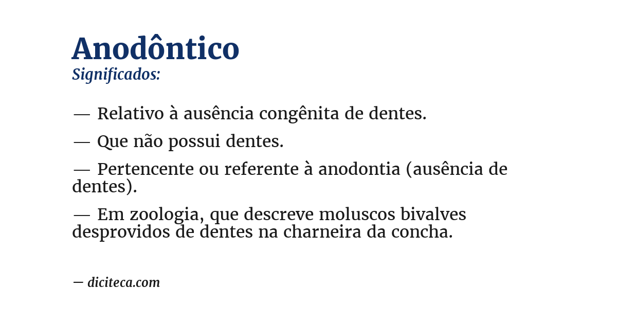 Significado de anodôntico
