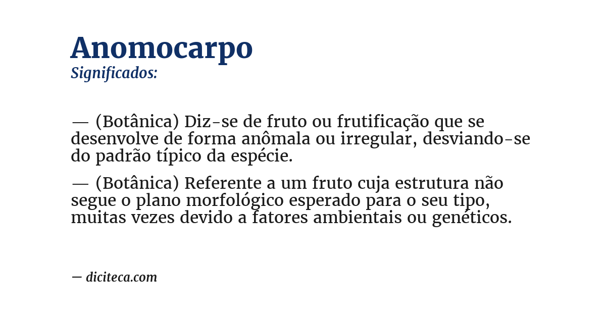 Significado de anomocarpo