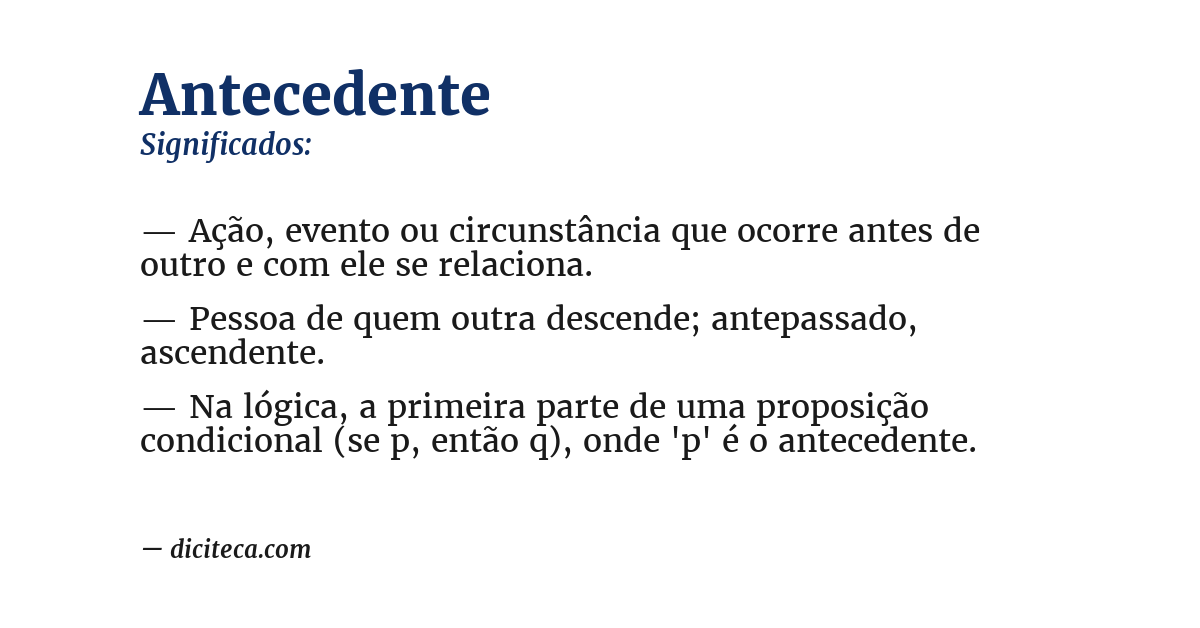Significado de antecedente