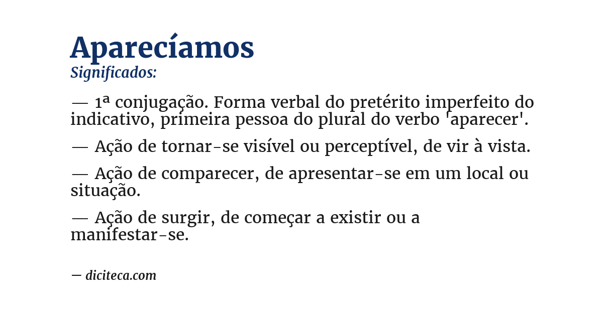 Significado de aparecíamos