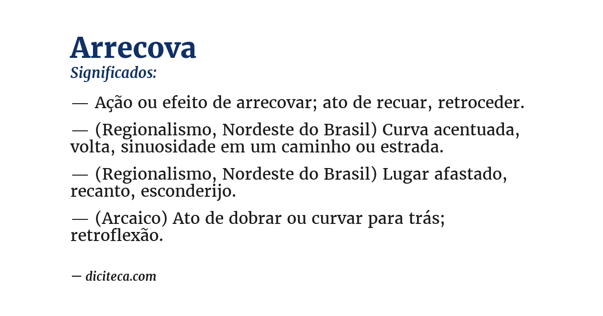 Significado de arrecova