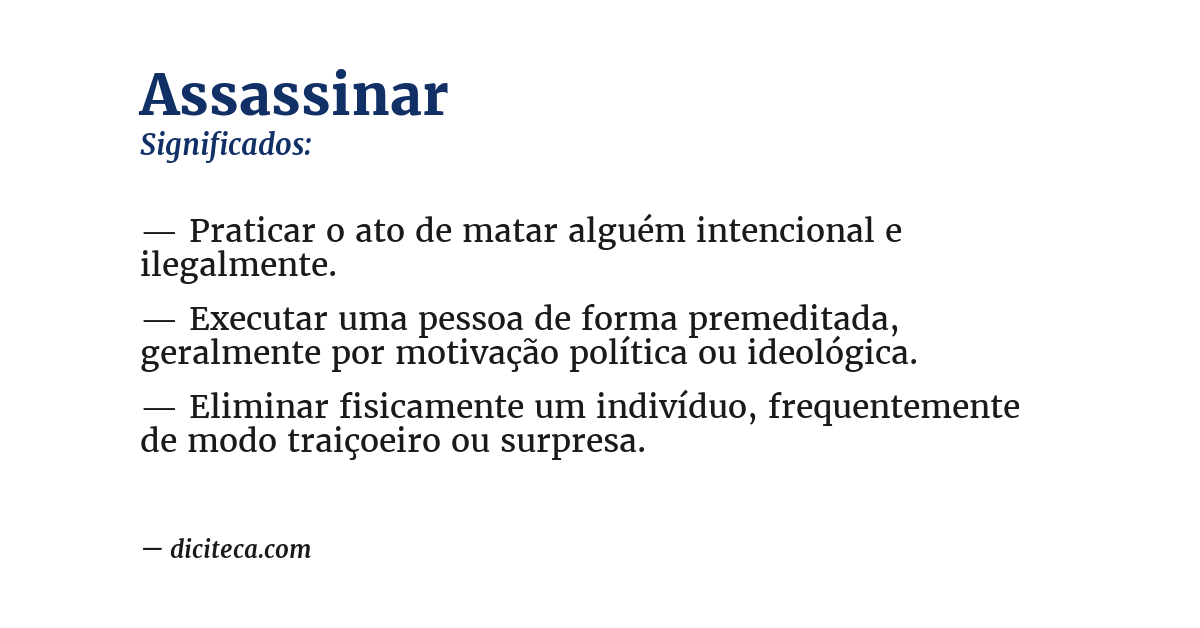 Significado de assassinar