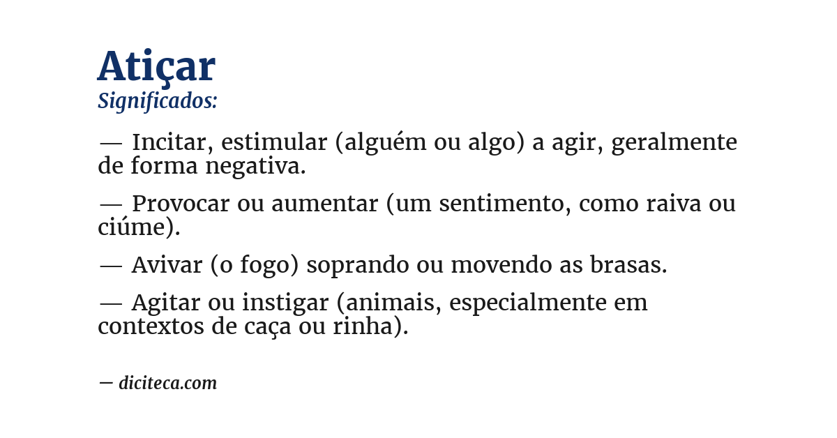 Significado de atiçar