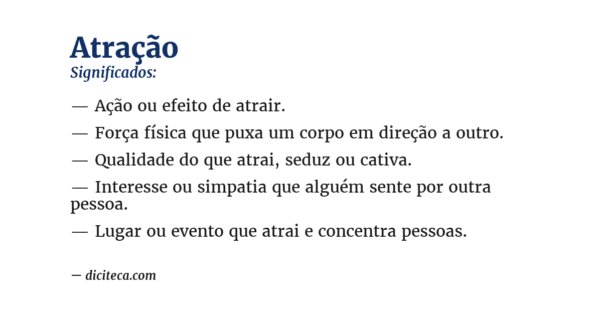 Significado de atração
