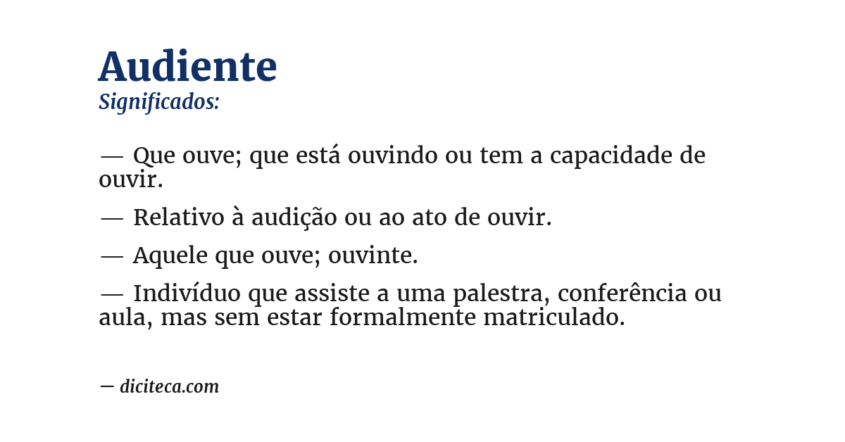 Significado de audiente