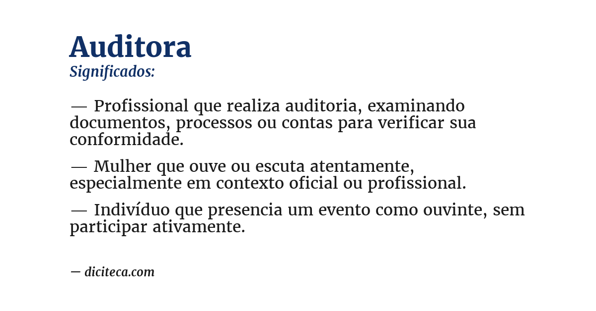 Significado de auditora