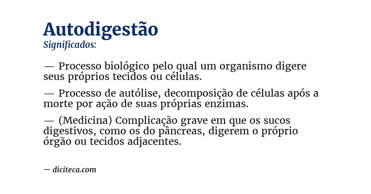 Significado de autodigestão