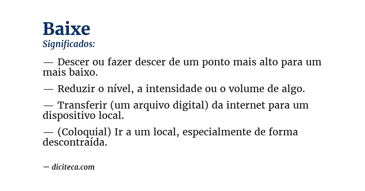 Significado de baixe
