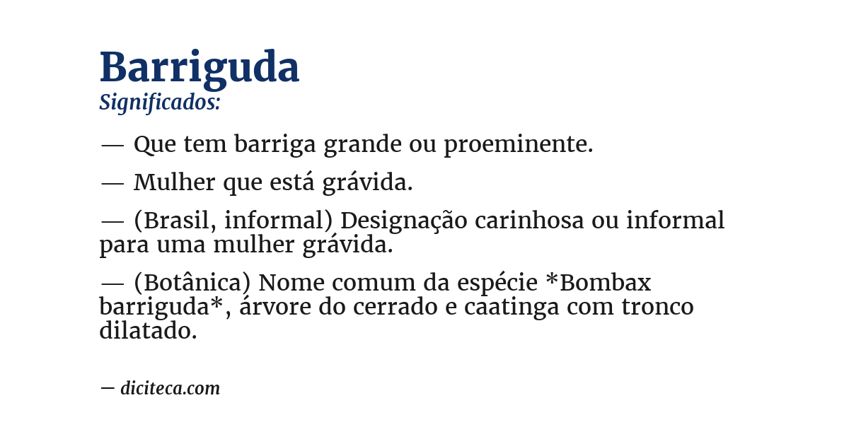 Significado de barriguda
