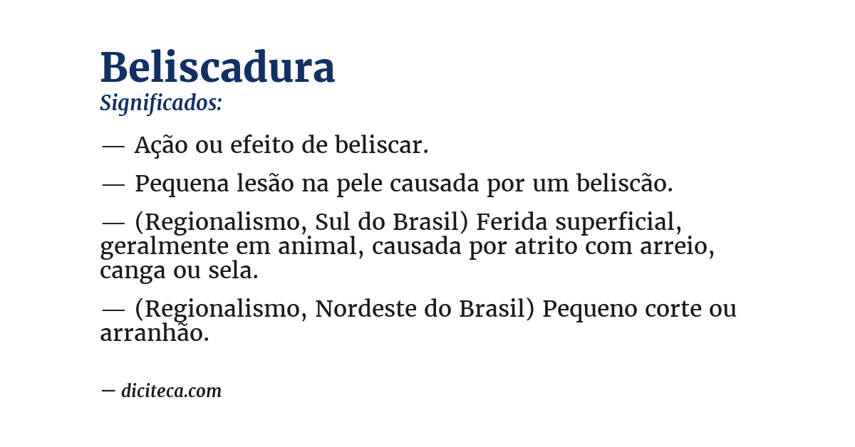 Significado de beliscadura