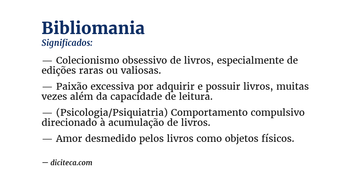 Significado de bibliomania