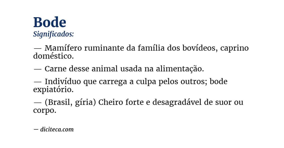 Significado de bode