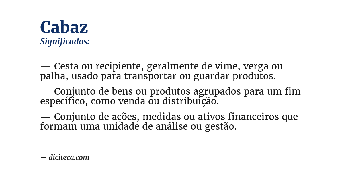 Significado de cabaz