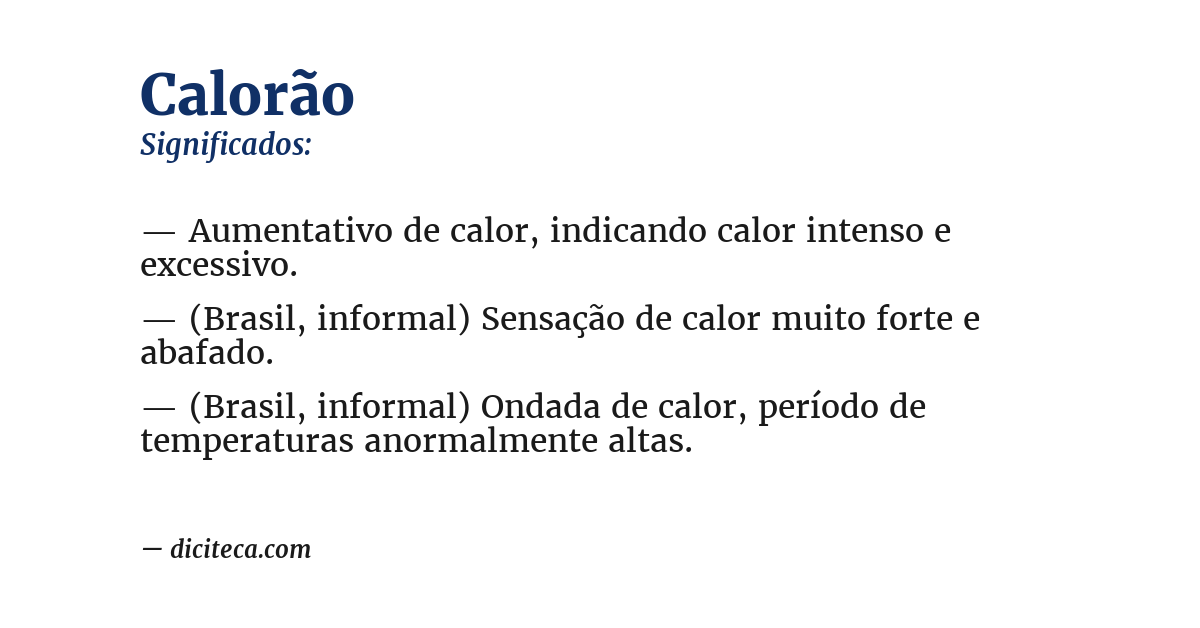 Significado de calorão