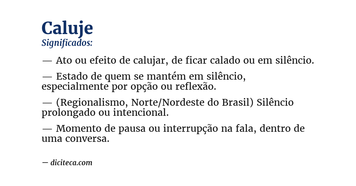 Significado de caluje