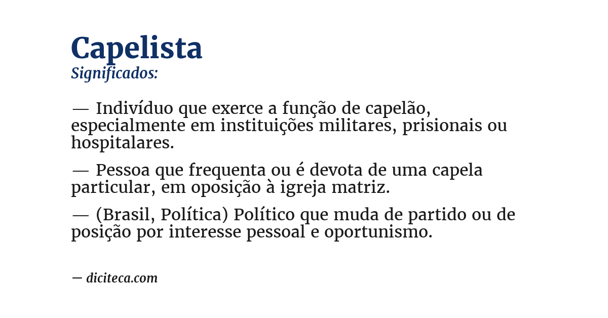 Significado de capelista