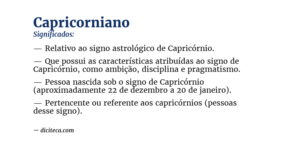 Significado de capricorniano