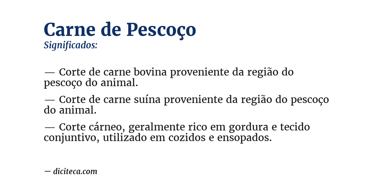 Significado de carne de pescoço