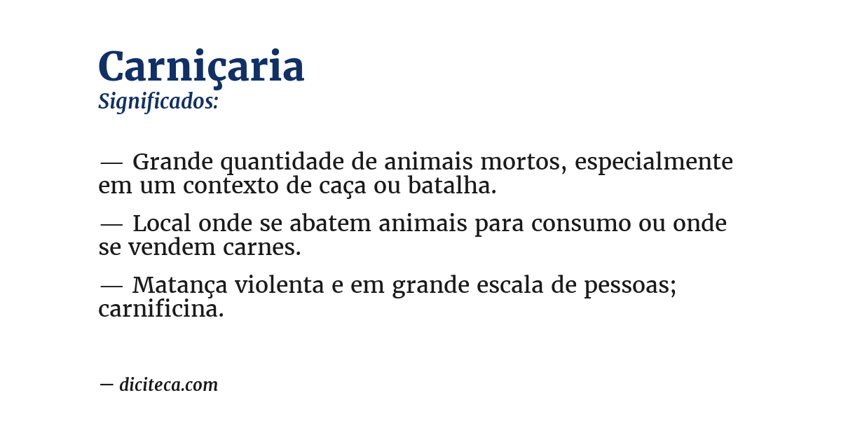 Significado de carniçaria