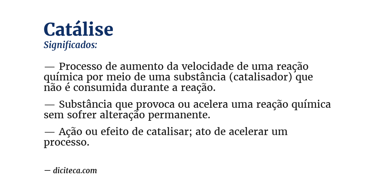 Significado de catálise