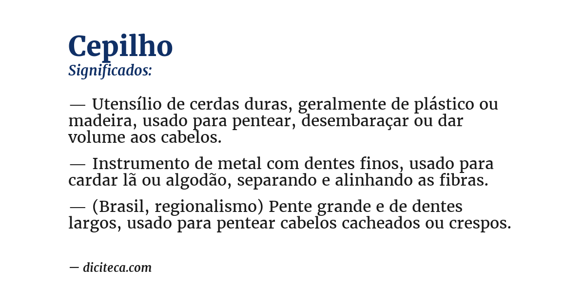Significado de cepilho