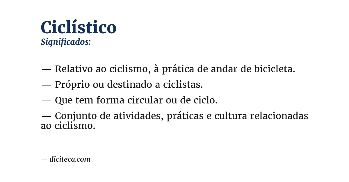 Significado de ciclístico