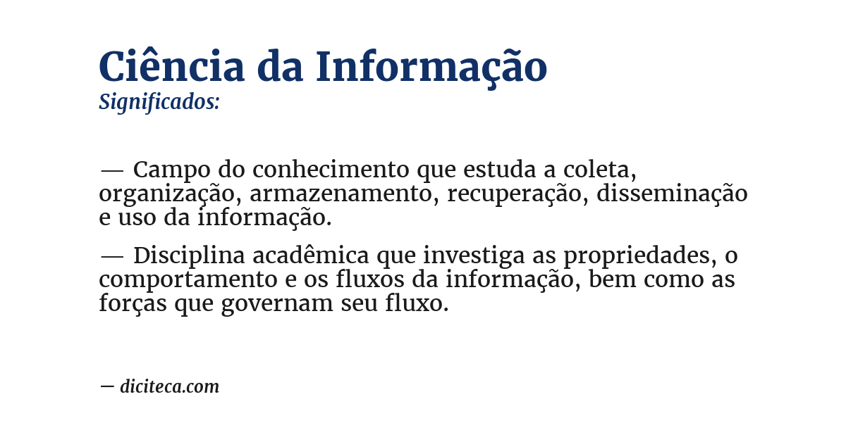 Significado de ciência da informação