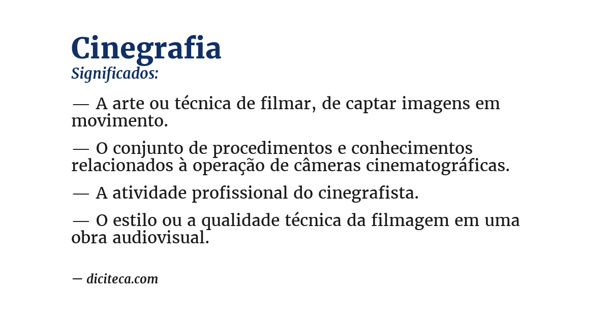 Significado de cinegrafia
