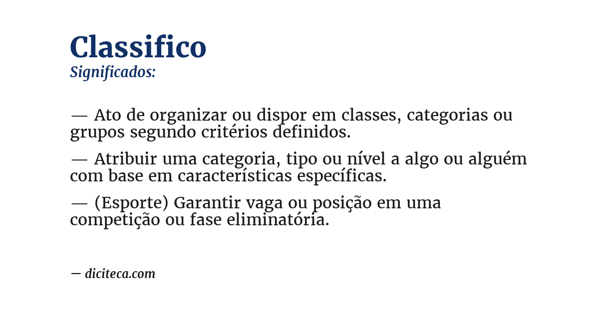 Significado de classifico