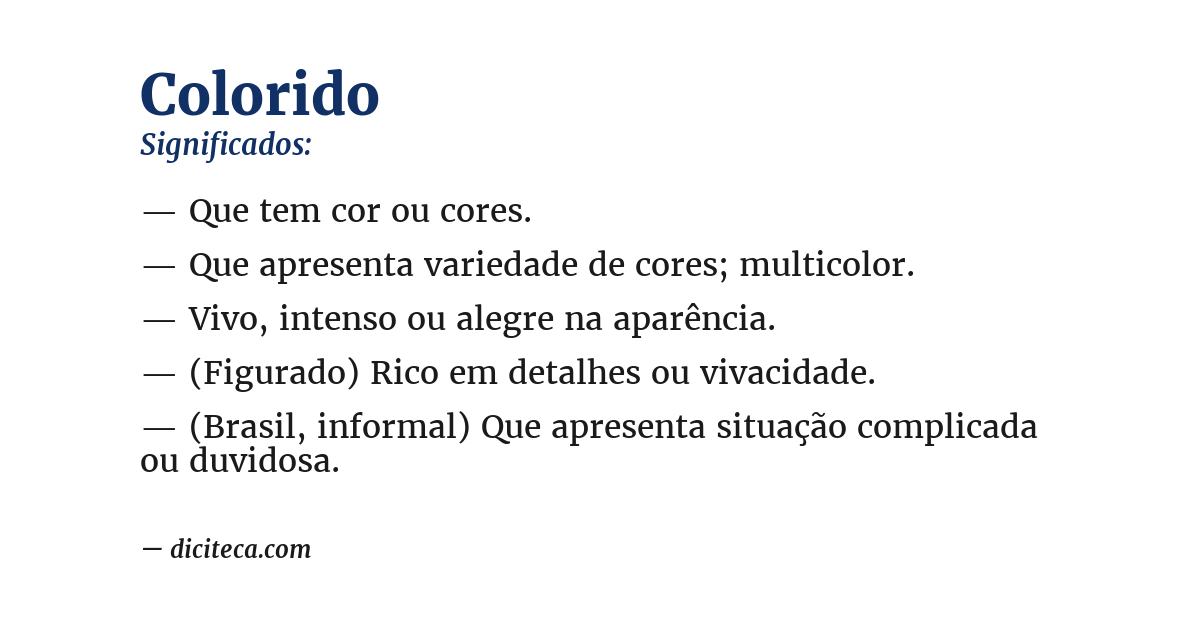Significado de colorido