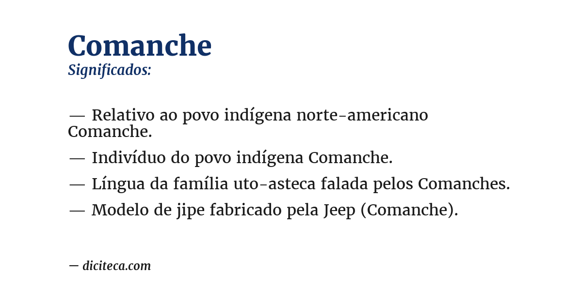 Significado de comanche