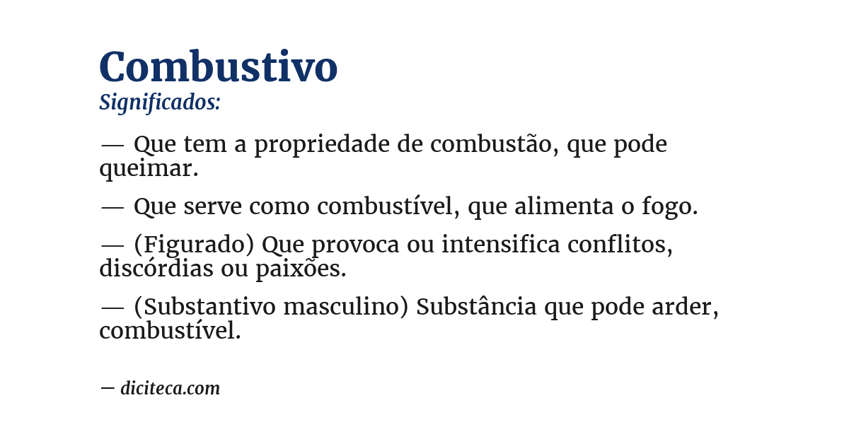 Significado de combustivo
