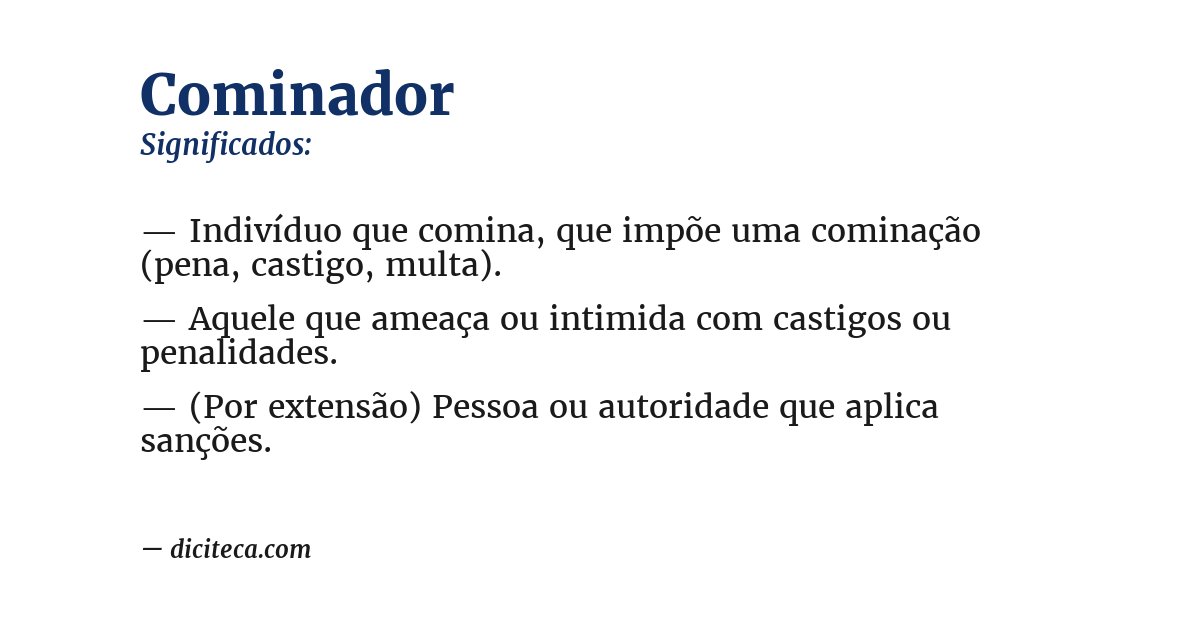 Significado de cominador
