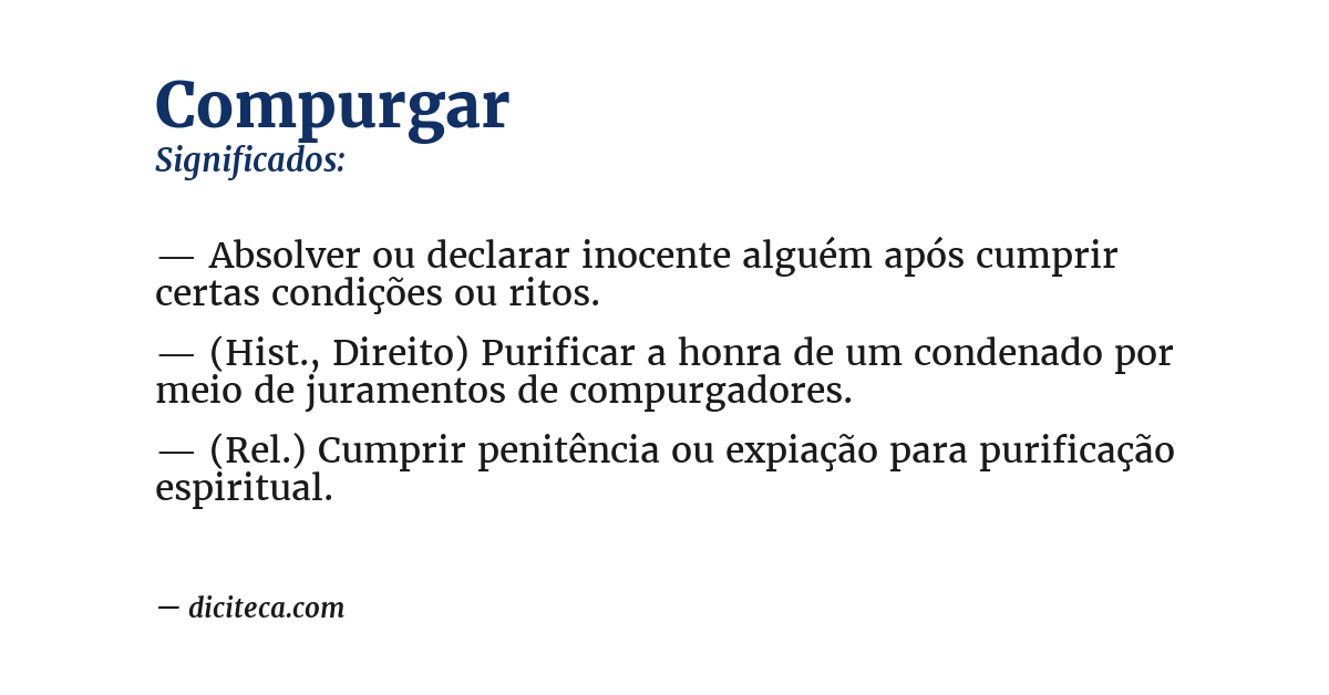 Significado de compurgar