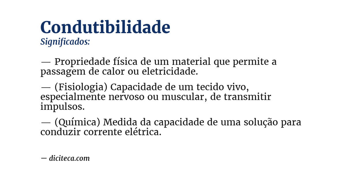 Significado de condutibilidade