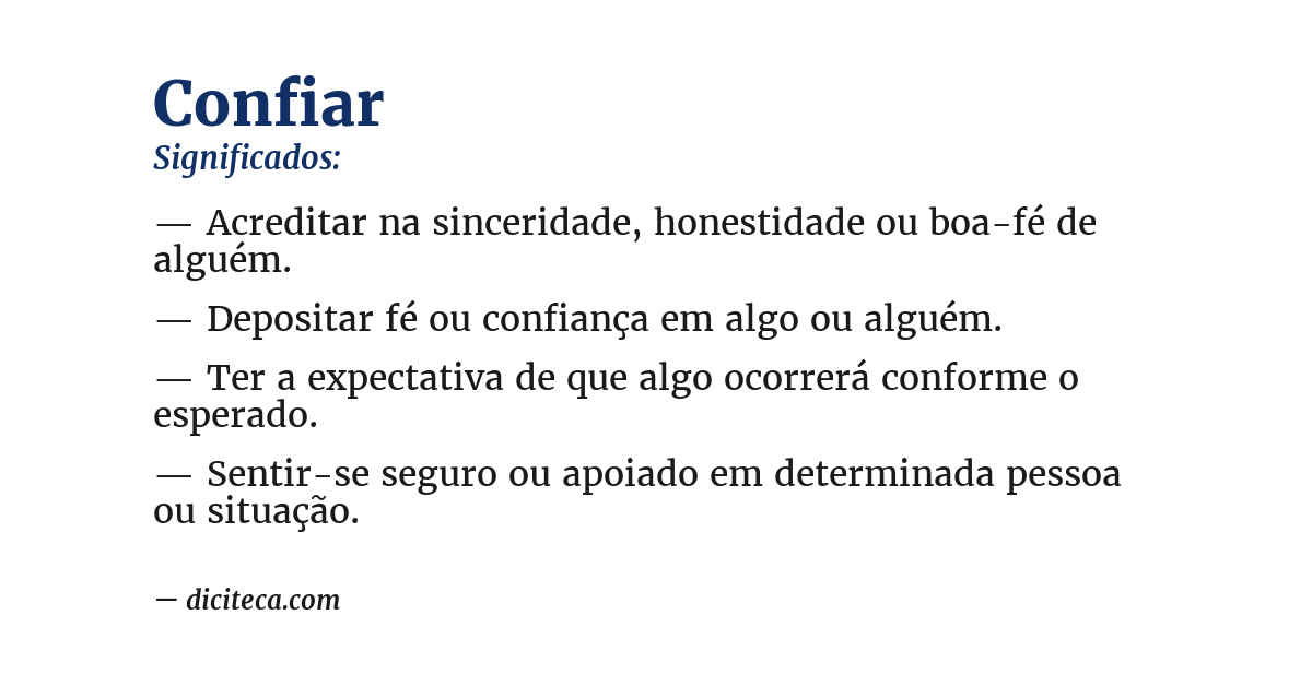 Significado de confiar