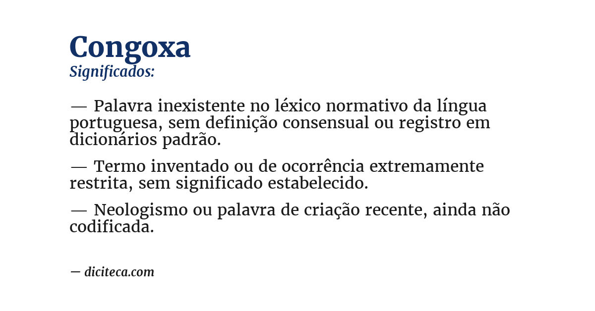 Significado de congoxa