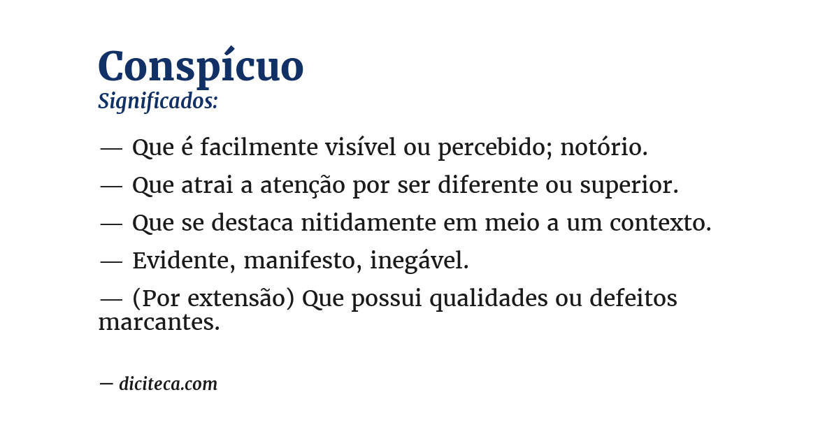 Significado de conspícuo