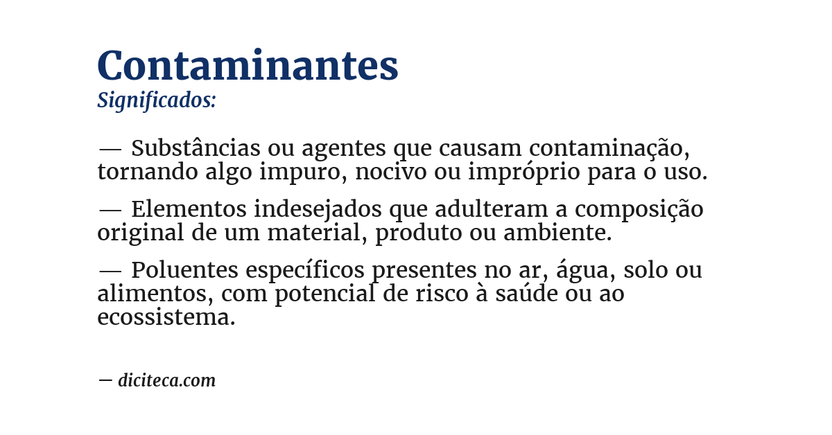Significado de contaminantes