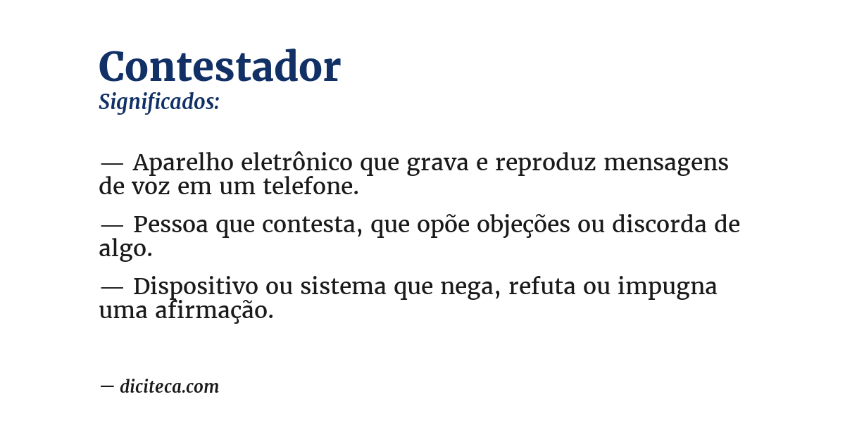 Significado de contestador