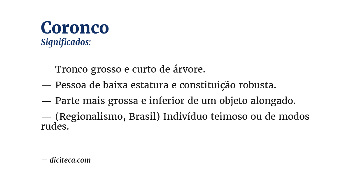 Significado de coronco
