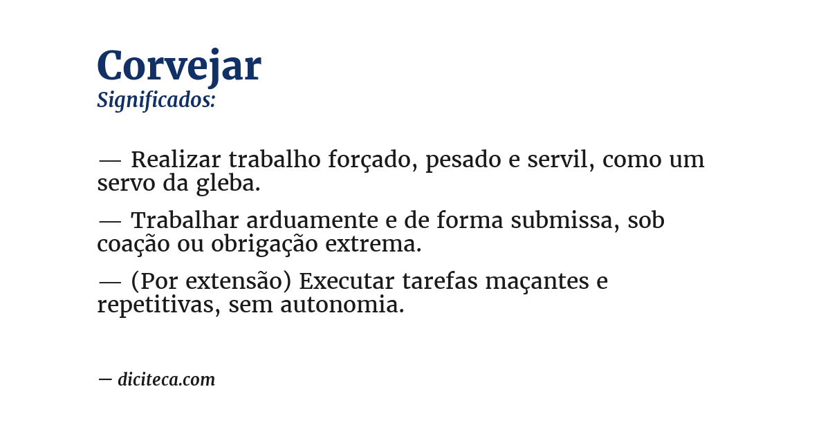 Significado de corvejar