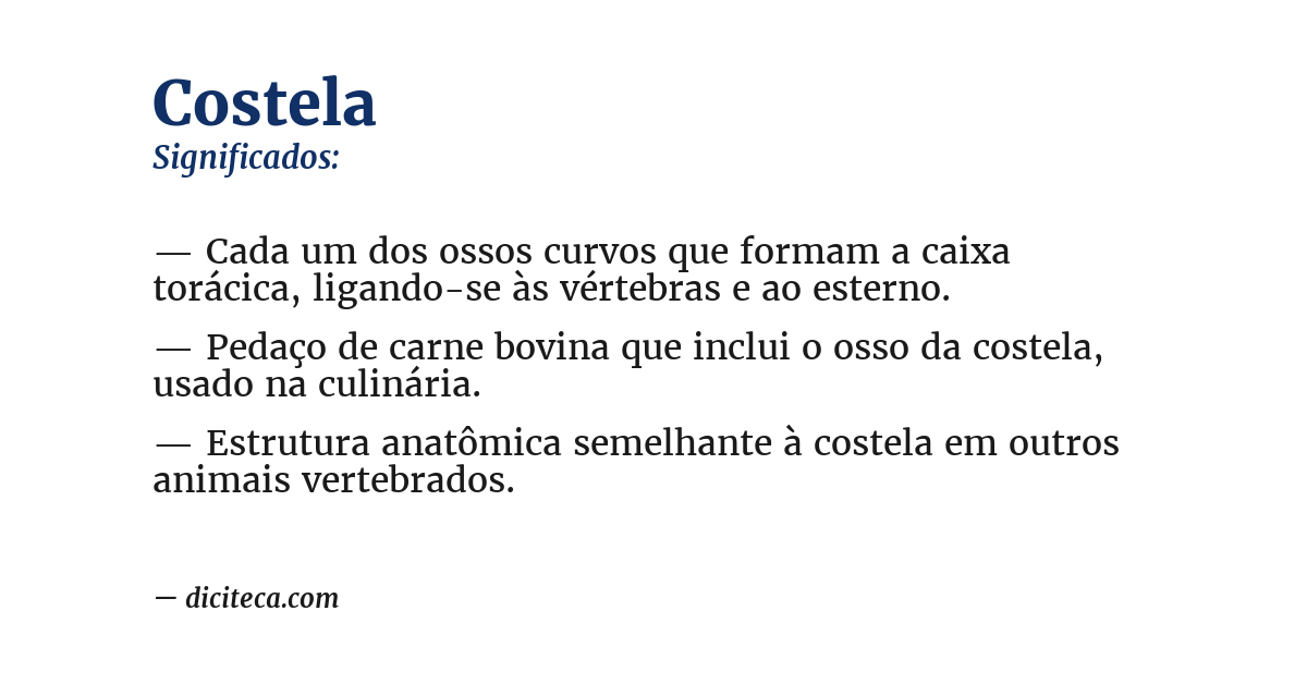 Significado de costela