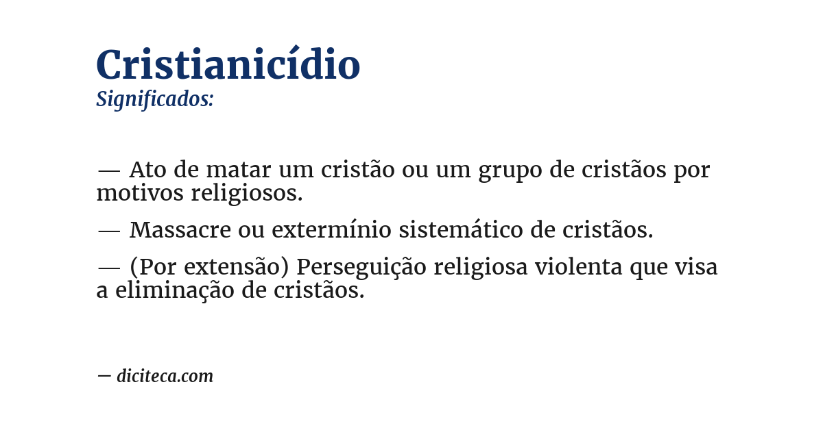 Significado de cristianicídio