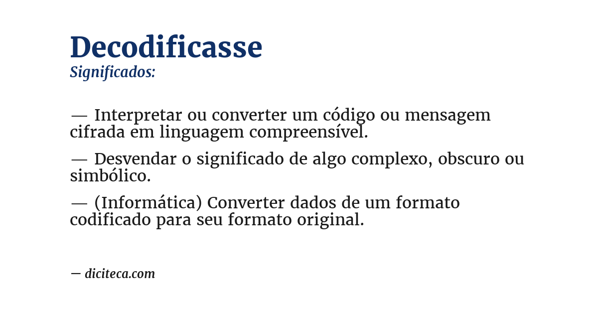 Significado de decodificasse