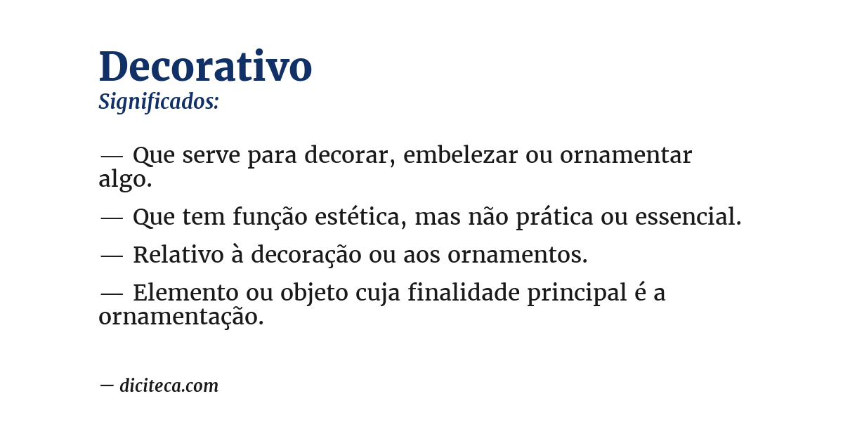 Significado de decorativo