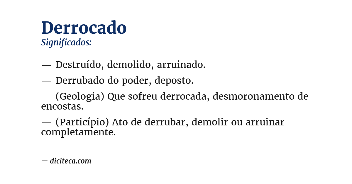 Significado de derrocado