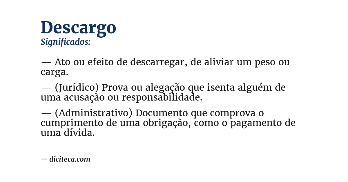 Significado de descargo